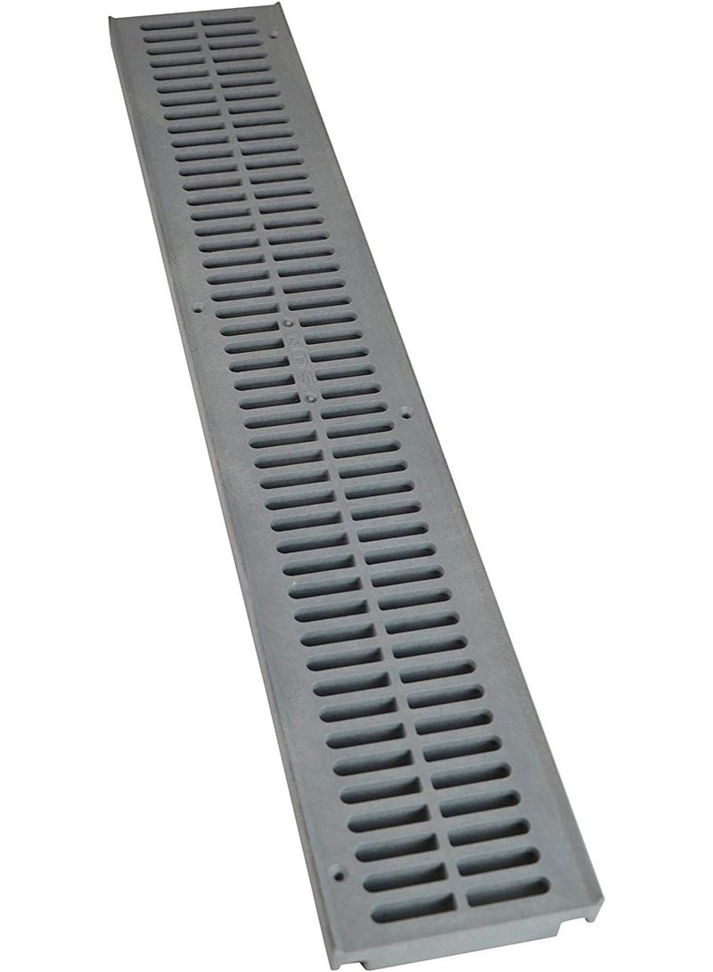 NDS شبكة تصريف القناة NDS 241-1 Spee-D®، بلاستيك، بعرض 4-1/8 بوصة وطول 2 قدم، للممرات، الفناء، مناطق حمام السباحة والمناطق التجارية، رمادي - Image 1