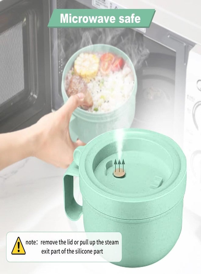 Rarapop Microwave ramen bowl, 28.74 ounce soup bowl, soup cup with lid, handle and fork, can be used for dishwasher (Green) - Image 4