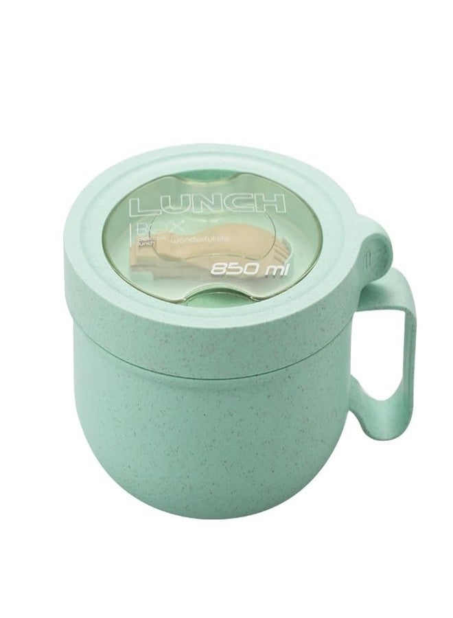 Rarapop Microwave ramen bowl, 28.74 ounce soup bowl, soup cup with lid, handle and fork, can be used for dishwasher (Green) - Image 1