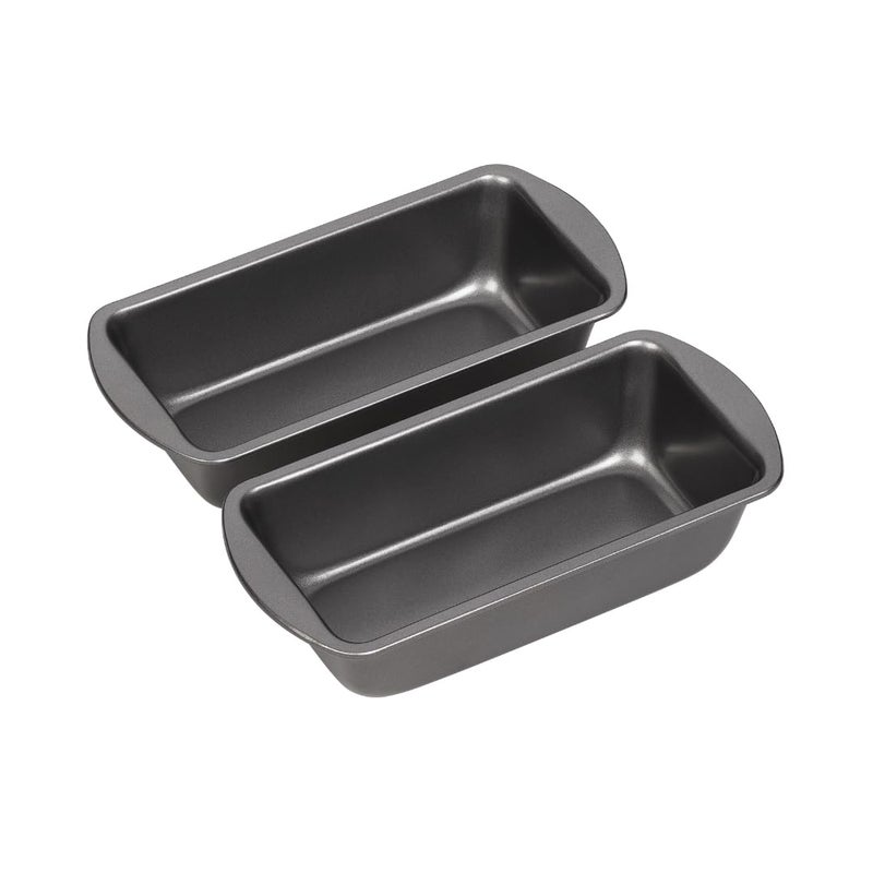 Chef Aid NonStick Set of Two 1lb454g Loaf Tins Grey