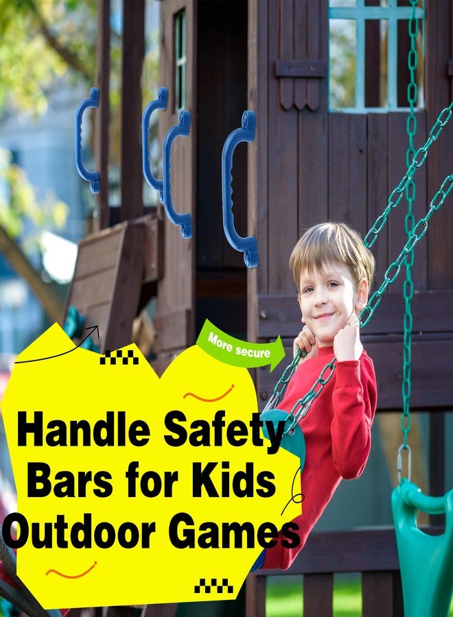 Restroma 4-Piece Kids Playground Safety Handles - Plastic, Blue, Smooth Finish - Grab Handle Bars for Outdoor Playset, Backyard Playhouse, Tree House, Jungle Gym - Image 3