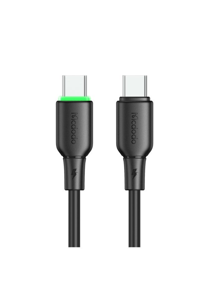 Mcdodo Charging Cable With LED Light - CA-4771 ALPHA SERIES 65W TYPE-C TO TYPE-C 1.2M - BLACK - Image 1