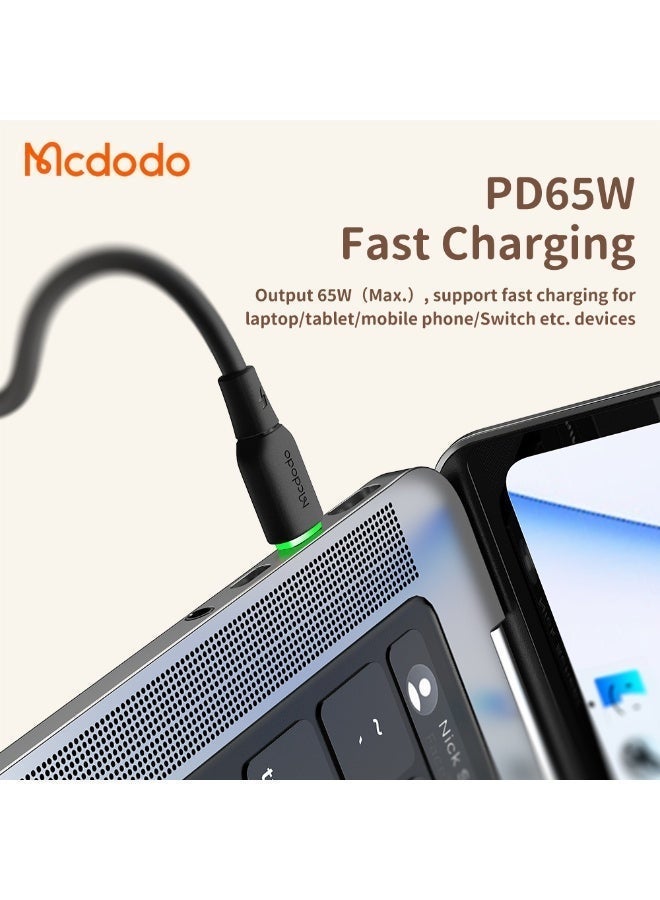 Mcdodo Charging Cable With LED Light - CA-4771 ALPHA SERIES 65W TYPE-C TO TYPE-C 1.2M - BLACK - Image 5