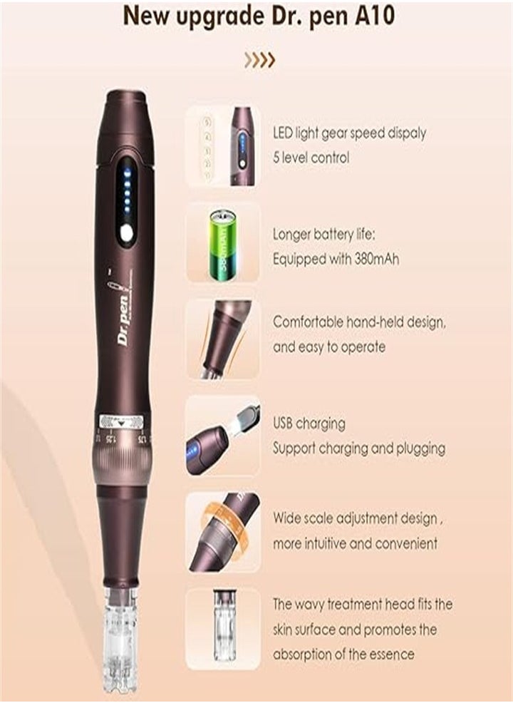 Dr.pen Dr.pen Ultima A10 Microneedling Pen - Professional Cordless Adjustable Microneedling Pen for Face, Body and Hair Growth with 22 Cartridges - Easy to Use, Best Gift for Women  - Image 2