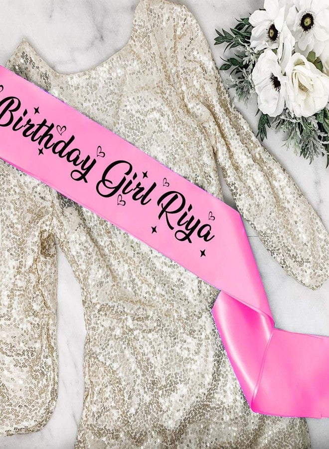 Style Secrets أسرار الأناقة شريط ساتان لامع باللون الوردي الفاتح قابل للتخصيص مع اسم لعيد الميلاد للفتيات والسيدات والفتيات الصغيرات - Image 1