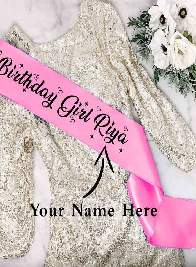 Style Secrets أسرار الأناقة شريط ساتان لامع باللون الوردي الفاتح قابل للتخصيص مع اسم لعيد الميلاد للفتيات والسيدات والفتيات الصغيرات - Image 3