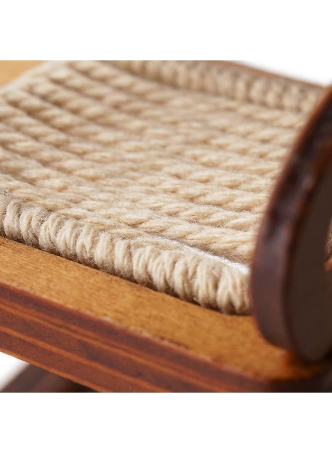 SYOSI Miniature Rocking Chair, Dollhouse Furniture, Dollhouse Accessories, 1/12 Scale Brown Rocking Chair for Miniature Doll House, Tiny Furniture for Doll Collection, Home Decor for Display (Brown) - Image 3