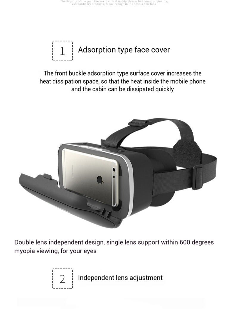 VR SHINECON HD Virtual Reality Headset w/Controller/Gamepad,VR Headsets for iPhone/Android,3D VR Glasses for TV, Movies & Video Games-VR Goggles Compatible with iOS, Android Phones - Image 5