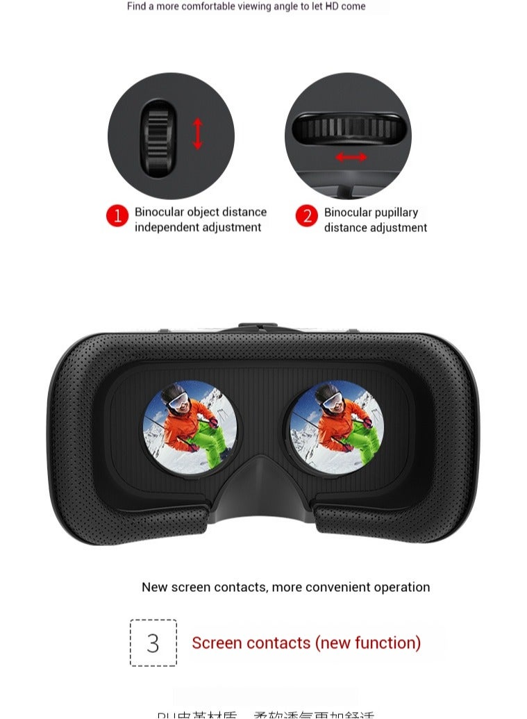 VR SHINECON HD Virtual Reality Headset w/Controller/Gamepad,VR Headsets for iPhone/Android,3D VR Glasses for TV, Movies & Video Games-VR Goggles Compatible with iOS, Android Phones - Image 4