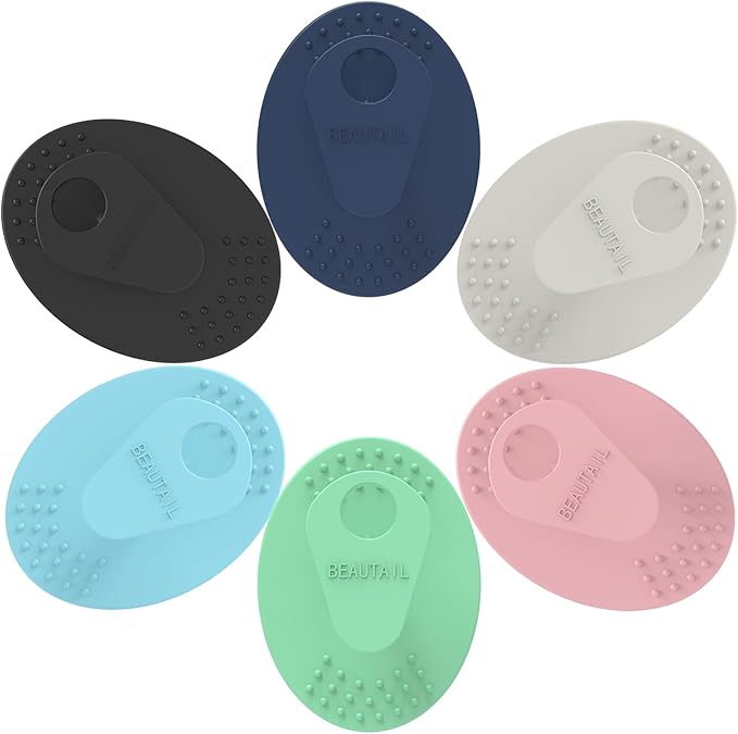 BEAUTAIL Face Scrubber 4 Pack BEAUTAIL Silicone Manual Facial Cleansing Brush for Men Women Gentle Face Scrubber Exfoliator Skin Care Exfoliating Face Brush BlackStarlightPinkBlue - Image 1