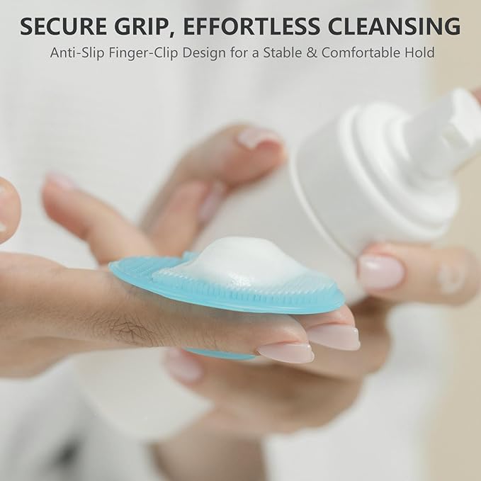 BEAUTAIL Face Scrubber 4 Pack BEAUTAIL Silicone Manual Facial Cleansing Brush for Men Women Gentle Face Scrubber Exfoliator Skin Care Exfoliating Face Brush BlackStarlightPinkBlue - Image 5