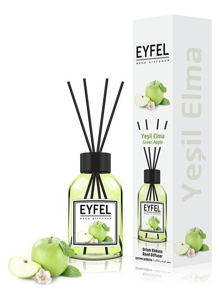 EYFEL Green Apple Fragrance Reed Diffuser Green 120ml  - Image 1