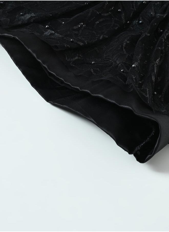 BELLA MODA Embellished Mesh Layer Dress by Styli  - Image 4