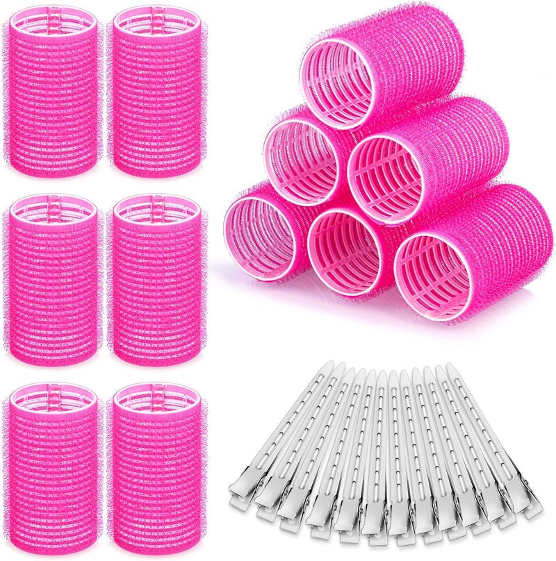 Acejoz Hair Curlers Rollers, Gikasa 24Pcs Hair Rollers Set Hair Curlers Self Grip Holding Rollers with Stainless Steel Duckbill Clips for Long Medium Short Thick Fine Thin Hair Bangs Volume - Image 1