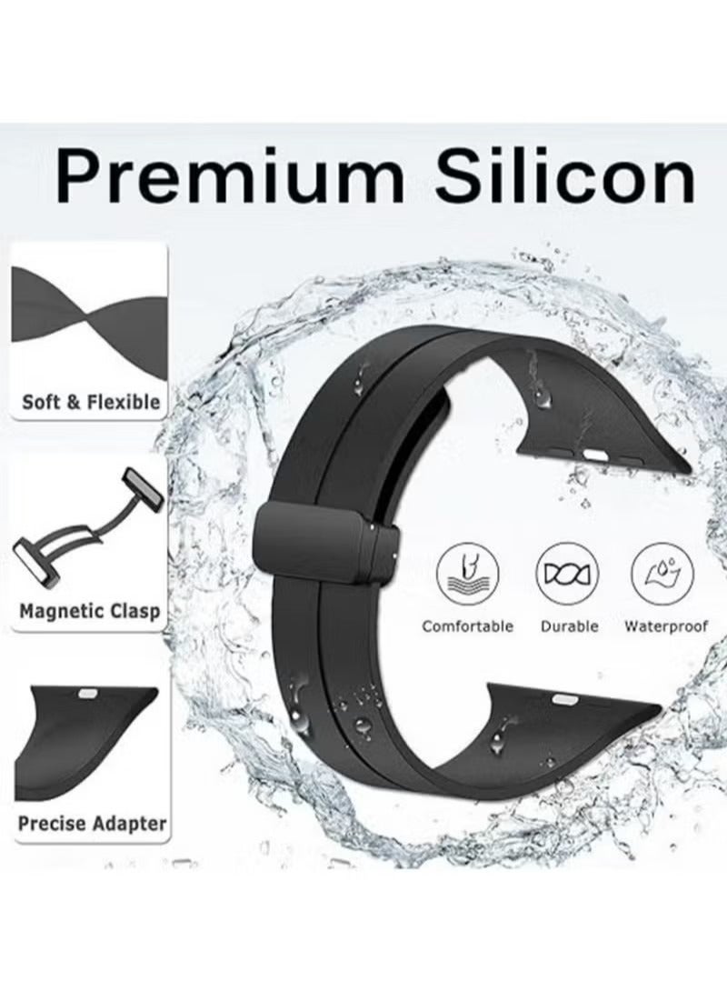 3 Pack Soft Silicone Strap for Apple Watch Series 10, Compatible with Apple Watch Ultra 2/Ultra, Series10/9/8/SE 2nd Gen/7/SE/6/5/4/3/2/1, Compatible with 49/46/45/44/42mm Band - Image 2