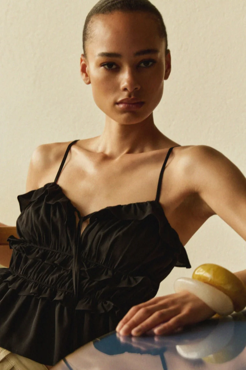 H&M Frill-trimmed strappy top