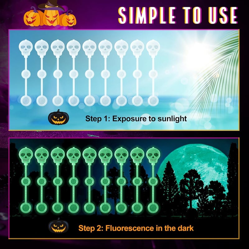 Potchen 100 Pcs Halloween Dry Ice Swizzle Sticks, Skull Shape Plastic Stir Sticks Glow in the Dark Cocktail Beverage Drink Stirrers for Smokey Drinks Coffee Mix Home Bar Party Decoration - Image 4