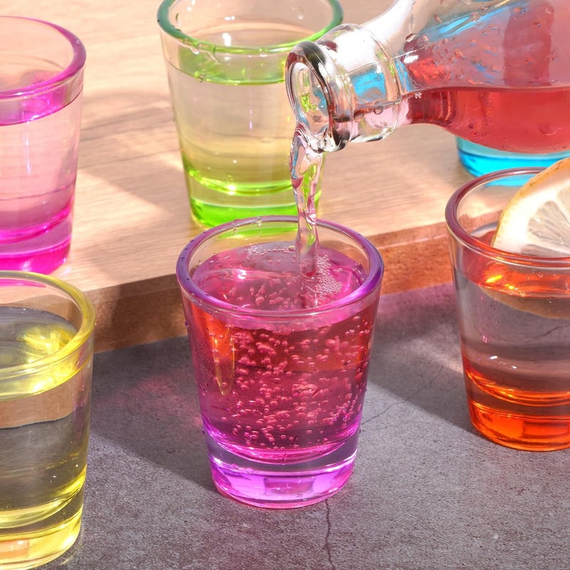 ZZYFGH 6 Pack Shot Glasses Set,1.5 oz Colorful Shot Glass with Heavy Base,Shot Glass for Vodka, Whiskey, Tequila, Espressos, Spirits & Liquors - Image 5