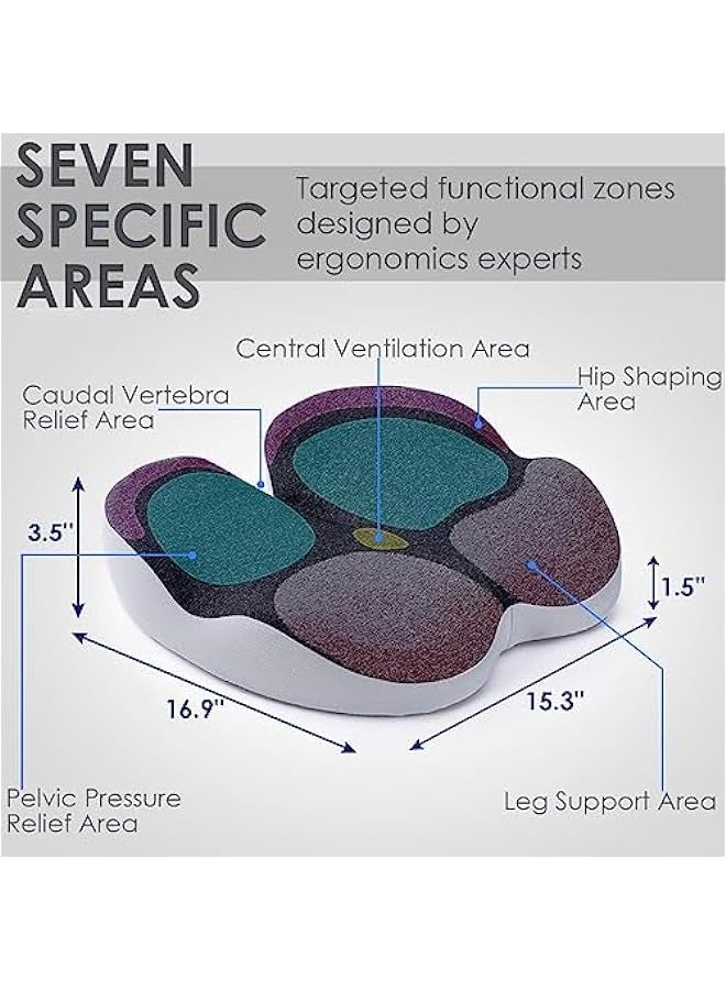 ميكسد EOGILY Memory Foam Seat Cushion Car Seat Cushion Office Chair Seat Cushion for for Relief Tailbone and Hip Tire, Pressure Relief on the Coccyx for Office Chair, Car Seat and Wheelchair (black) - Image 2