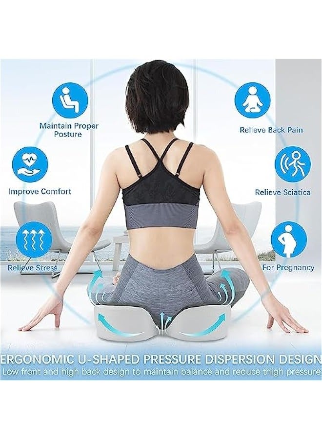 ميكسد EOGILY Memory Foam Seat Cushion Car Seat Cushion Office Chair Seat Cushion for for Relief Tailbone and Hip Tire, Pressure Relief on the Coccyx for Office Chair, Car Seat and Wheelchair (black) - Image 3