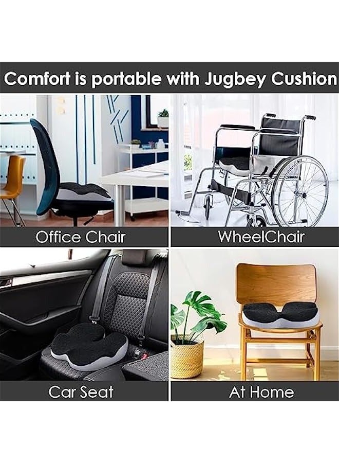 ميكسد EOGILY Memory Foam Seat Cushion Car Seat Cushion Office Chair Seat Cushion for for Relief Tailbone and Hip Tire, Pressure Relief on the Coccyx for Office Chair, Car Seat and Wheelchair (black) - Image 5