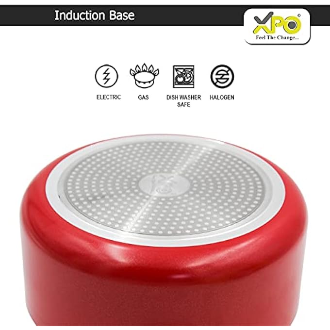 XPO NonStick Caserole With Glass Lid NonToxic Zero Ptfe Nickel Free Coating  Heat Resistant Rubber HandleLight Weight 28Cm - Image 3