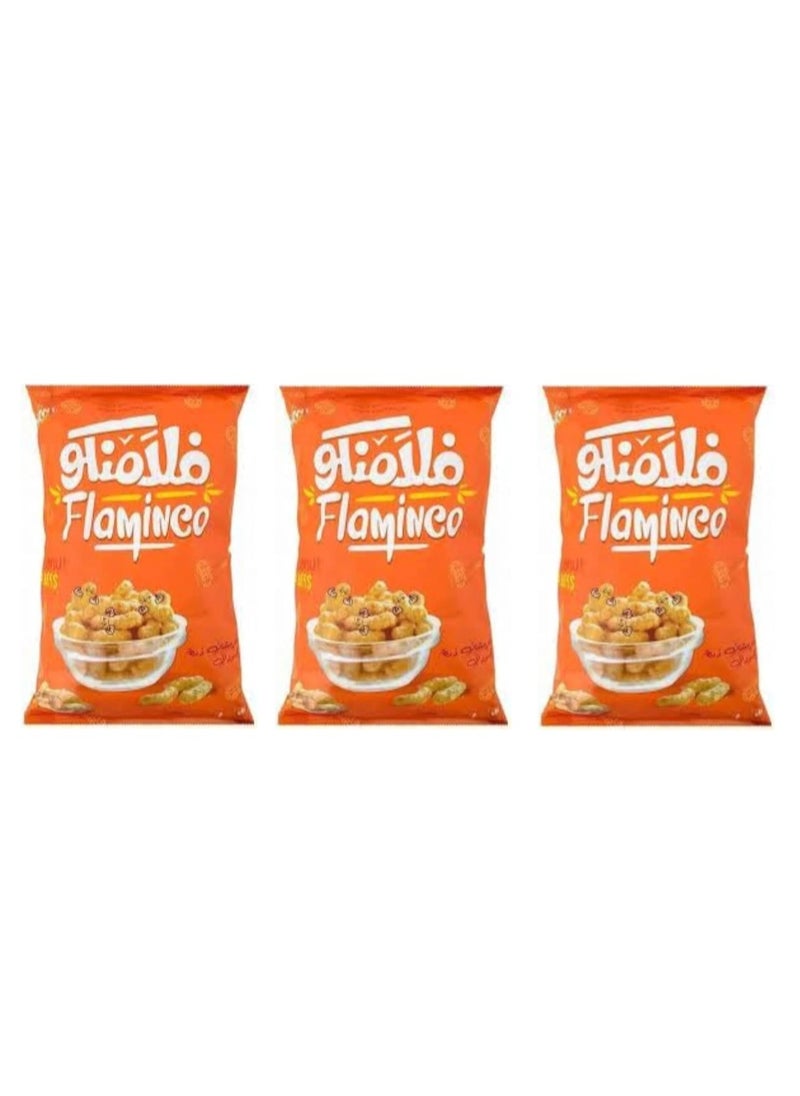 Flaminco flaminco puffs peanut flavor large size 62grams  pack of 3 