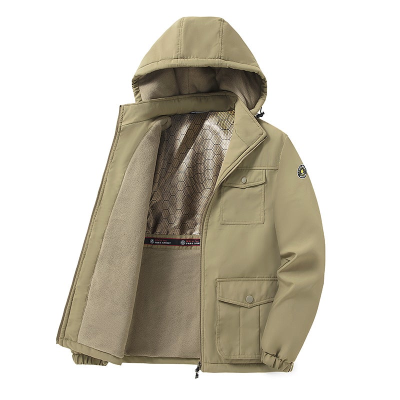 Graphene Outdoor Jacket Men'S Jacket Multi-Bag Casual Hooded Jacket Windproof Waterproof Mountaineering Plus Size Tide - Image 2
