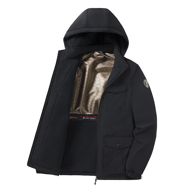 Graphene Outdoor Jacket Men'S Jacket Multi-Bag Casual Hooded Jacket Windproof Waterproof Mountaineering Plus Size Tide - Image 5