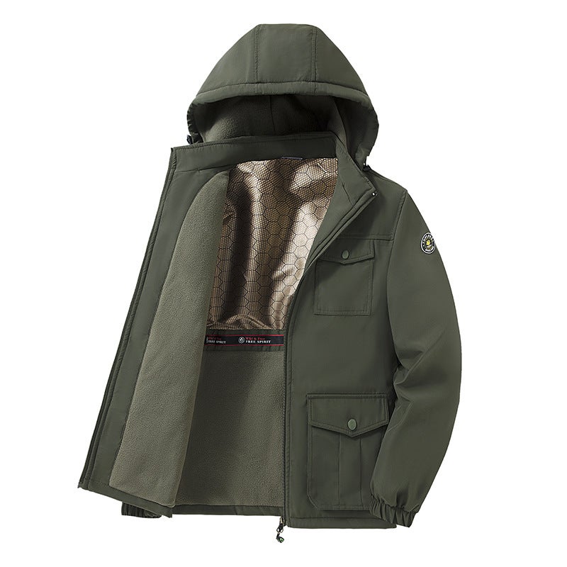 Graphene Outdoor Jacket Men'S Jacket Multi-Bag Casual Hooded Jacket Windproof Waterproof Mountaineering Plus Size Tide - Image 3