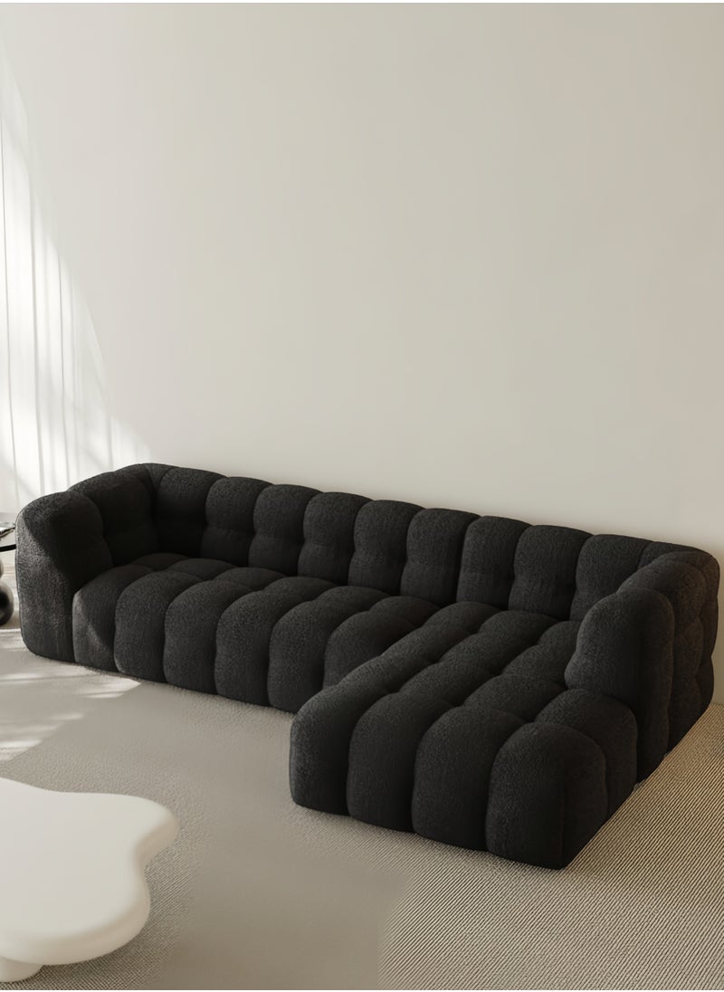 Generic - Light Luxury Style Furniture L shape Sofa Set Beige Without Pillow - Image 1
