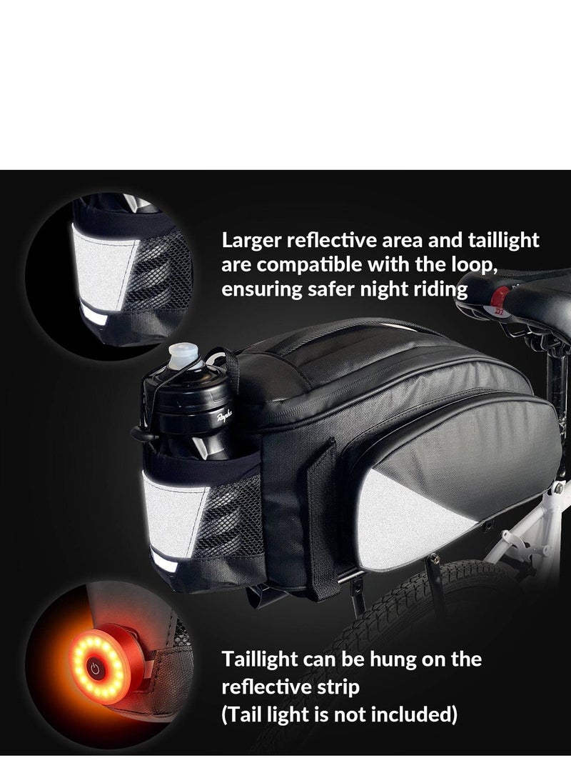 Generic Bicycle Rack Bag, 12L Multifunctional Waterproof Reflective Bicycle Rear Seat Bag Cycling Bike Rack Seat Bag Rear Trunk Pannier Backseat Bag Handbag Shoulder Bag  - Image 4