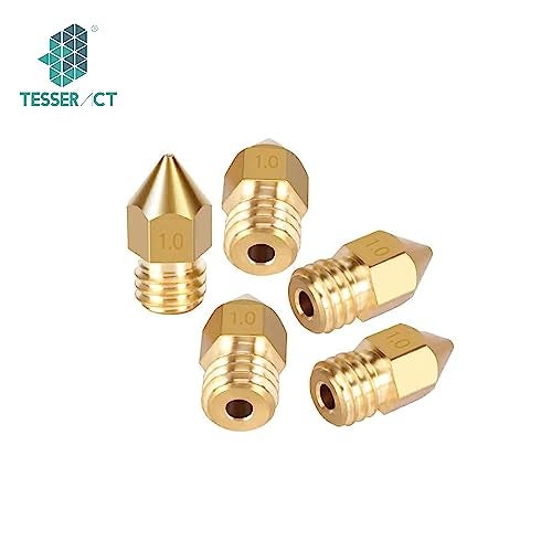 TESSERACT 1.0mm Extruder Nozzle For 3D Printer | MK8 Brass Nozzle for 3D Printing | Made in India Compatible With Anet A8 Makerbot MK8 Creality CR-10 S4 S5 Ender 3 3Pro 5 (Quantity-5 Nozzle MK8 1.0mm) - Image 3