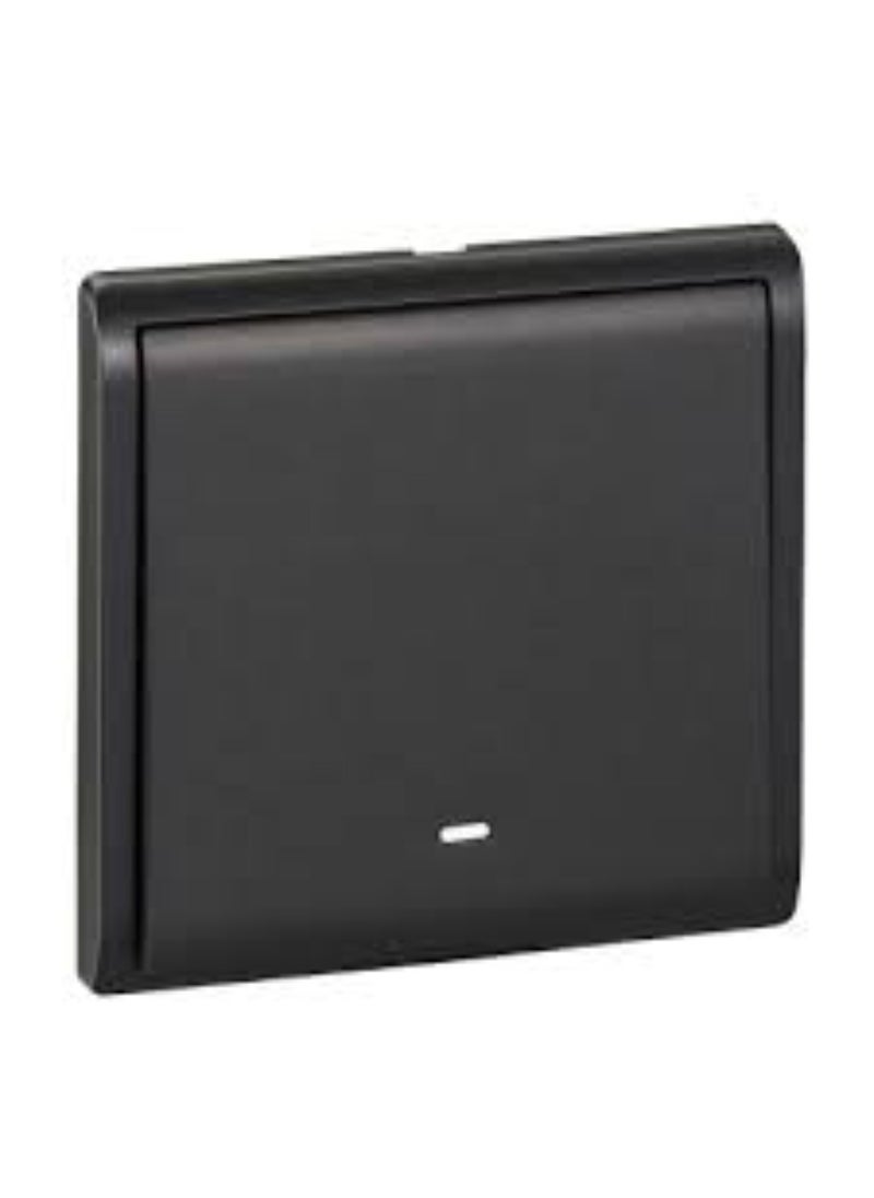 Schneider Electric Schneider Electric Pieno 16Ax/20A 250V 1 Gang 1 Way Switch With Neon Matt Black - E8231L1N20_MB_G1 