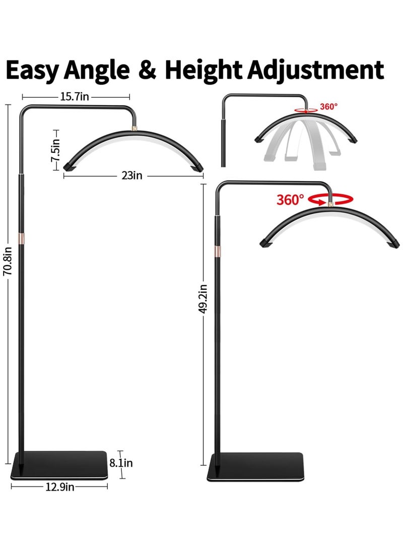 هالامين Sure! Here's the translation into Arabic:  **مصباح الأرضية بتقنية LED لرموش العين، مصباح نصف قمر دوار للرموش، مصباح للخبيرة التجميلية، مصباح وشم، سطوع قابل للتعديل و3 أوضاع للون، إضاءة دافئة إلى باردة، باللون الأسود** - Image 2