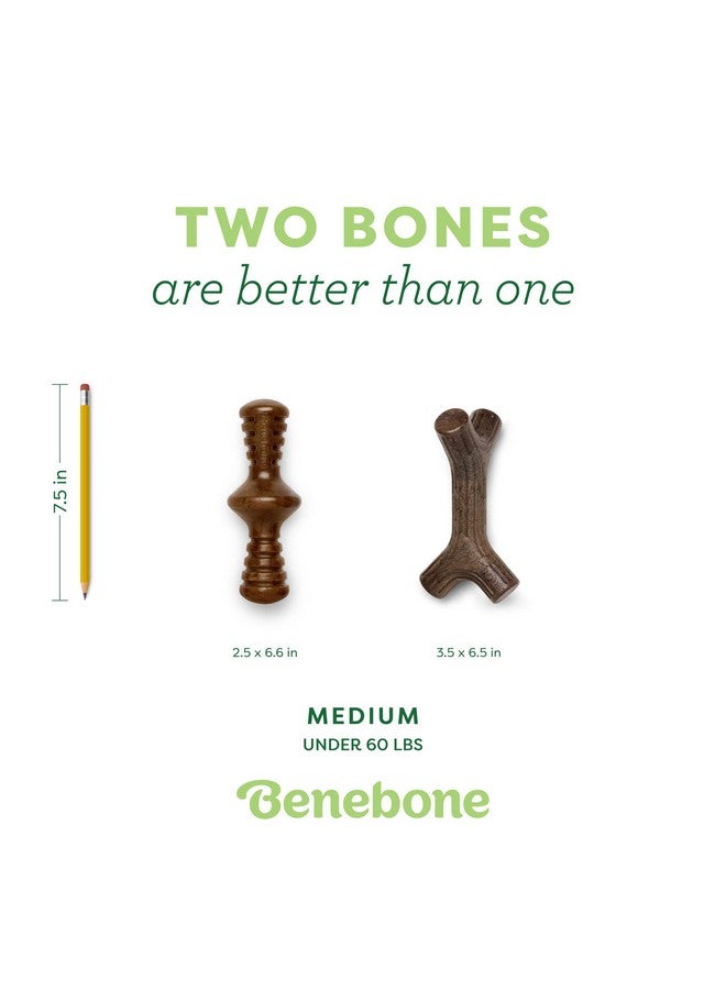 Benebone 2-Pack Maplestick/Zaggler Durable Dog Chew Toys, Real Maplewood, Real Bacon, Made in USA Medium - Image 3