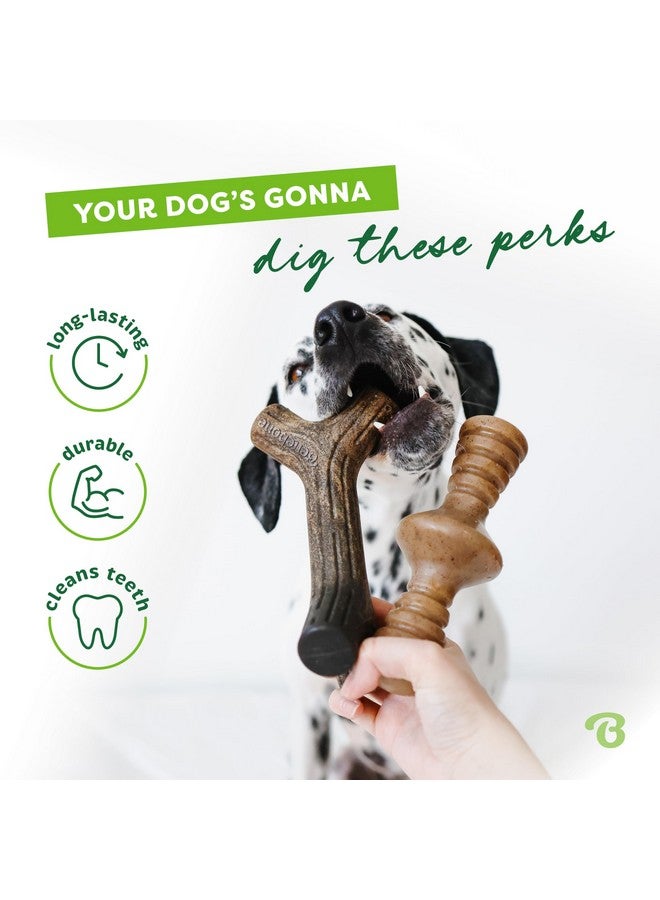 Benebone 2-Pack Maplestick/Zaggler Durable Dog Chew Toys, Real Maplewood, Real Bacon, Made in USA Medium - Image 2