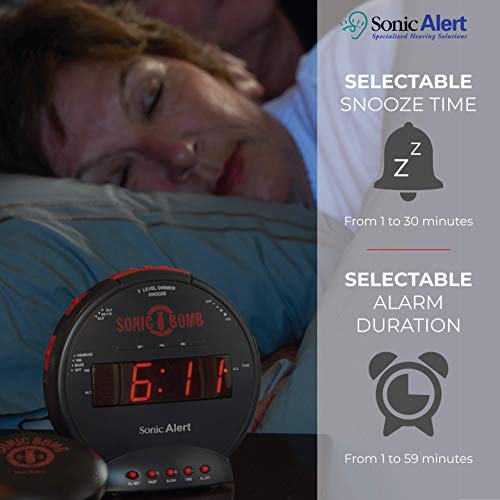 Sonic Alert Sonic Bomb Dual Alarm Clock with Bed Shaker, Turquiose Vibrating Alarm Clock Heavy Sleepers, Battery Backup | Wake with a Shake - Image 5