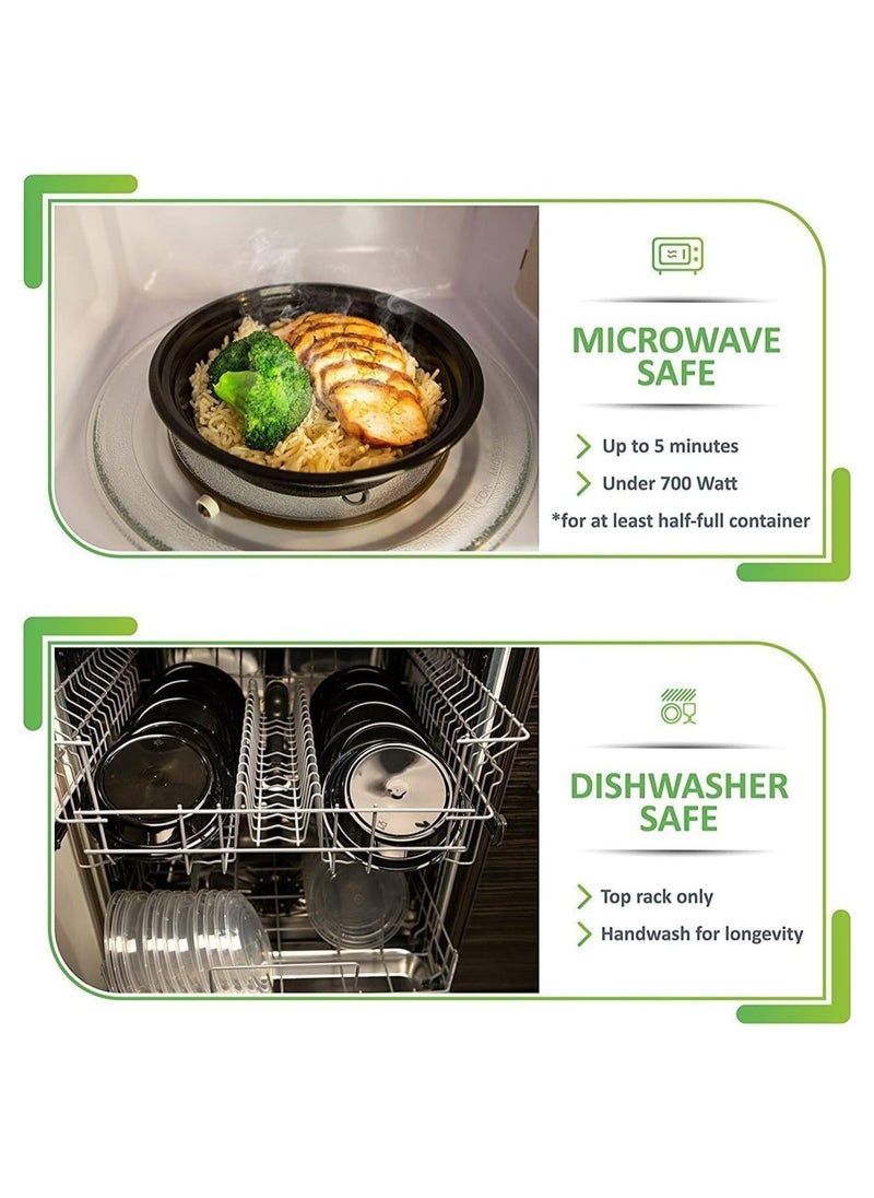 Generic - Round plastic plates for storing food, 30 plates, washable, heated in the microwave, and stored in the refrigerator. - Image 1