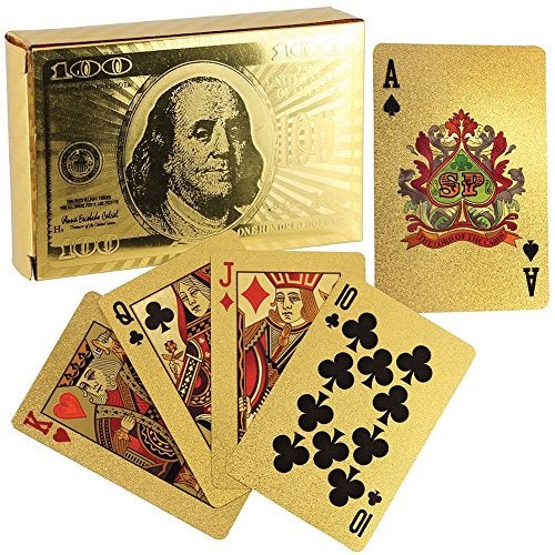 Science Purchase Generic Durable Waterproof Deck of 24K Gold Foil Playing Cards - Image 1
