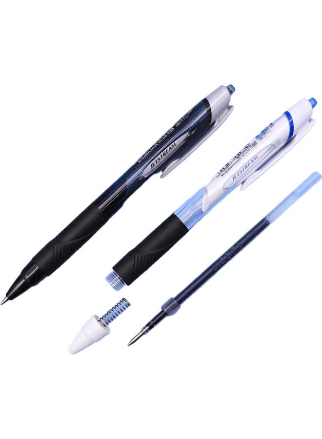Uni Jetstream Series Retractable Ballpoint Pen Sxn-150, Smooth Writing, Student Office Pen, 0.7Mm, Black Barrel With Blue Ink, Pack Of 10 - Image 2