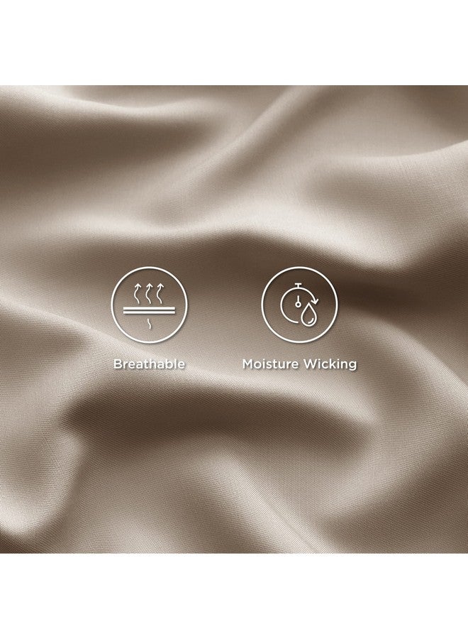 Bedsure Bedsure California King Sheet Sets, Cooling Sheets, Rayon Derived from Bamboo, Deep Pocket Up to 16", Breathable & Soft Bed Sheets, Hotel Luxury Silky Bedding Sheets & Pillowcases, Simply Taupe  - Image 4