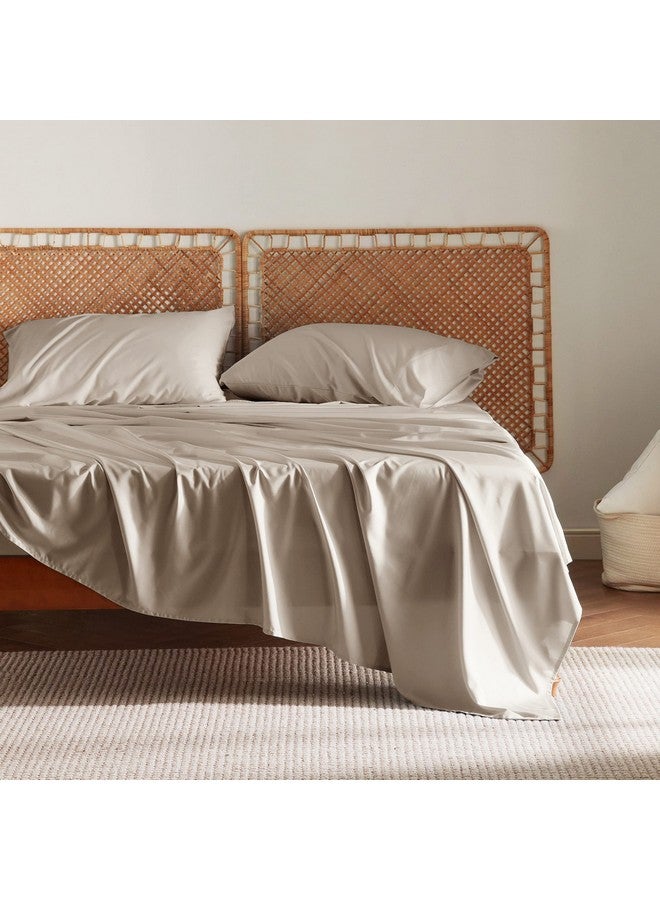 Bedsure Bedsure California King Sheet Sets, Cooling Sheets, Rayon Derived from Bamboo, Deep Pocket Up to 16", Breathable & Soft Bed Sheets, Hotel Luxury Silky Bedding Sheets & Pillowcases, Simply Taupe  - Image 2