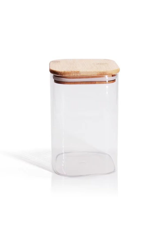 3-Piece Small Glass Spice & Storage Jars Set with Airtight Silicone Bamboo Lids for Coffee Tea Spices - 8.5x6 cm - Image 2