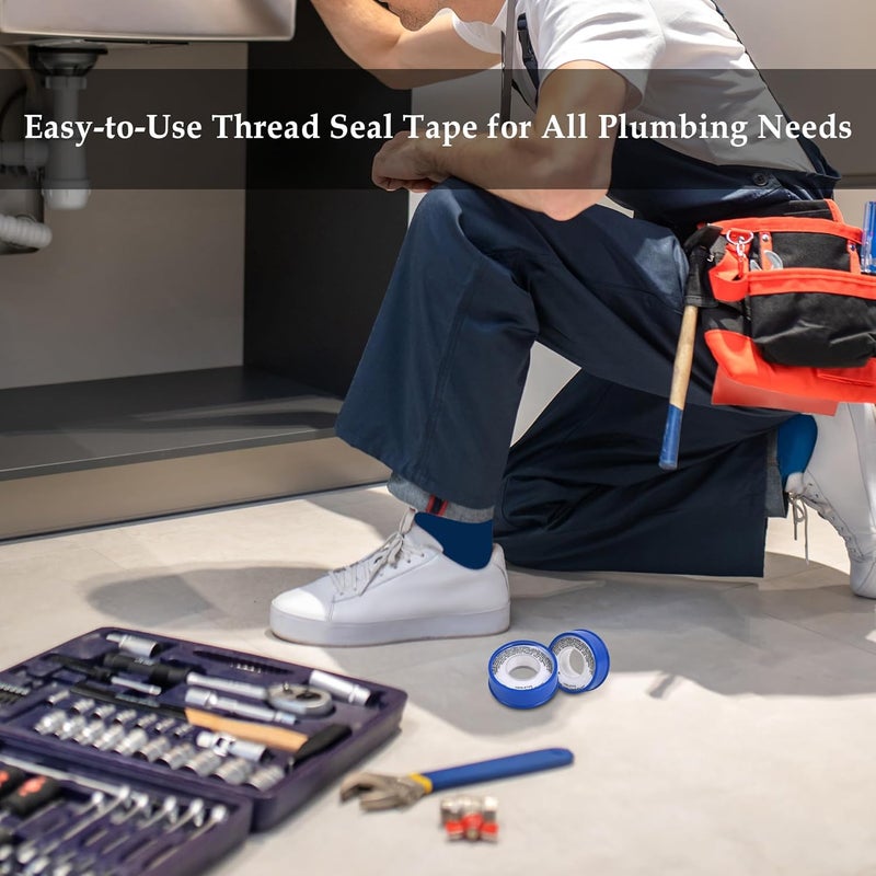 Prem's شريط ختم الخيوط PTFE من FAUCENT / شريط تسرب المياه / شريط تفلون / شريط لختم الأنابيب والتسرب 12 مم × 10 متر (عبوة من 1) - Image 5