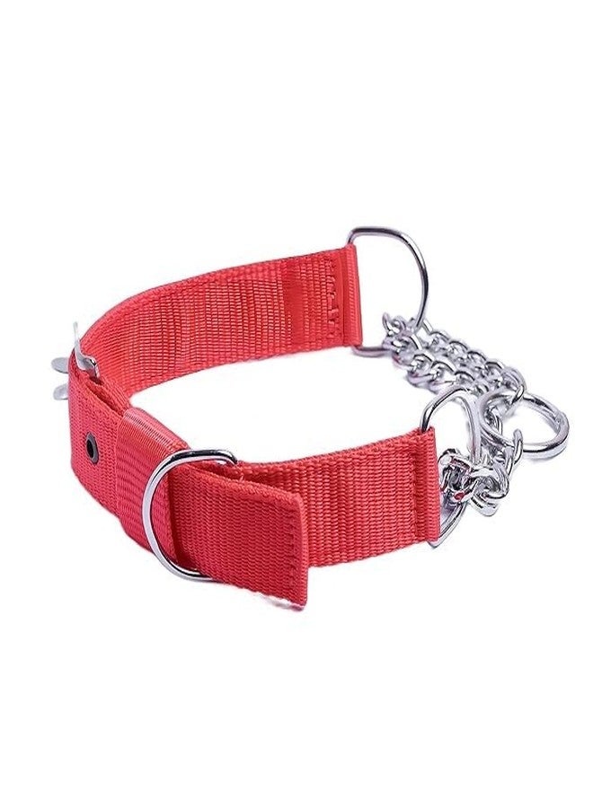 ADB CREATIONS Export Quality Stainless Steel Nylon Dog Choke Collar with Adjustable Buckle Dog Harness and Durable Training Rope Leash Combo | Red XS - Image 2