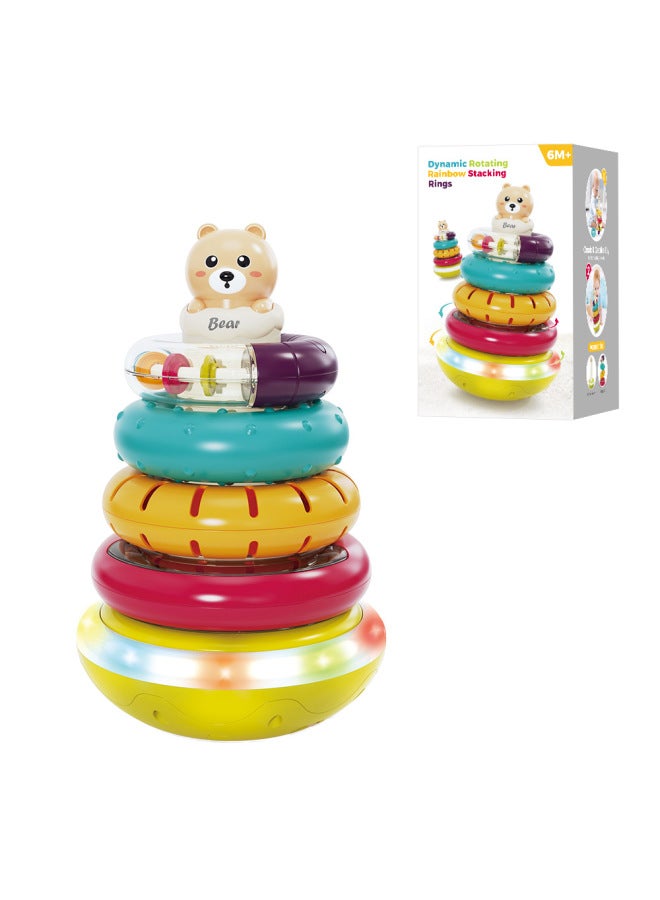 Multi-functional Music Rainbow Overlapping Circle Early Education Cognitive Matching Cessele Baby Educational Toys - Image 2