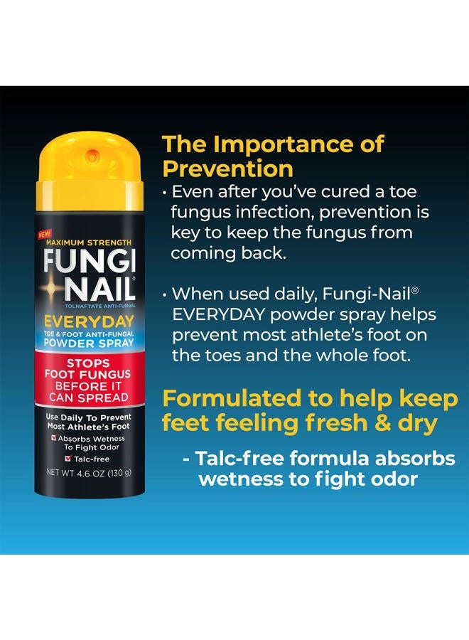 Fungi-Nail بخاخ مسحوق مضاد للفطريات للاستخدام اليومي، يوقف فطريات القدم، يمنع معظم فطريات الرياضيين، يمتص الرطوبة لمكافحة الروائح، خالي من التلك، 4.6 أونصة - Image 5