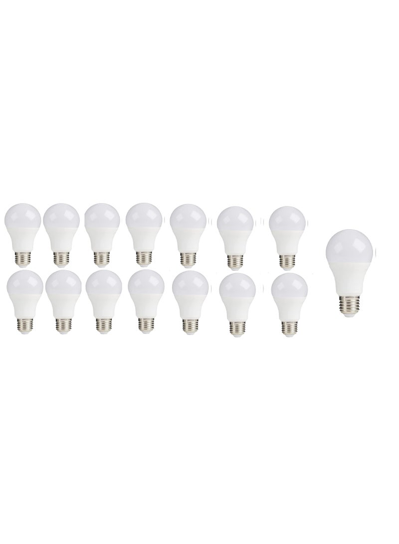 9 watt LED bulb - E27 screw cap - provides all lighting uses inside the house - (yellow light) (17), 9.0 watts 