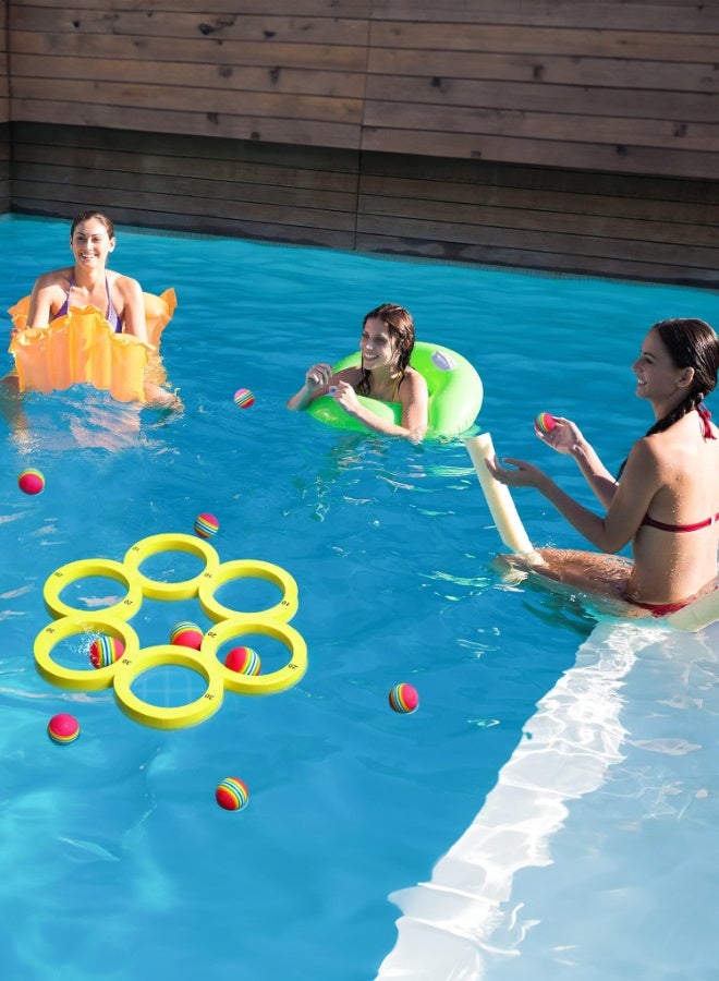 SHABILI Floating Toss Game EVA Pool Toy Set with 10 Colorful Balls for Kids, Boys, Girls & Adults – Lightweight Scoring Rings for Summer Pool Games, Water Sports & Backyard Birthday Fun - Image 2